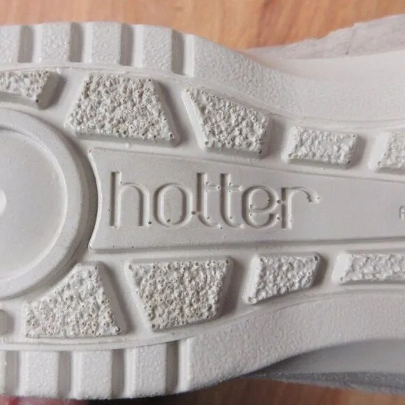 HOTTER Tone II Lace-Up Grey Shoes Sz 10 EEE Gray Leather Sneakers UK England NEW