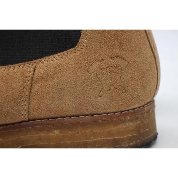 Hound and Hammer Men's Size 11 Chelsea Beige Suede Boots Shoes Rubber Sole