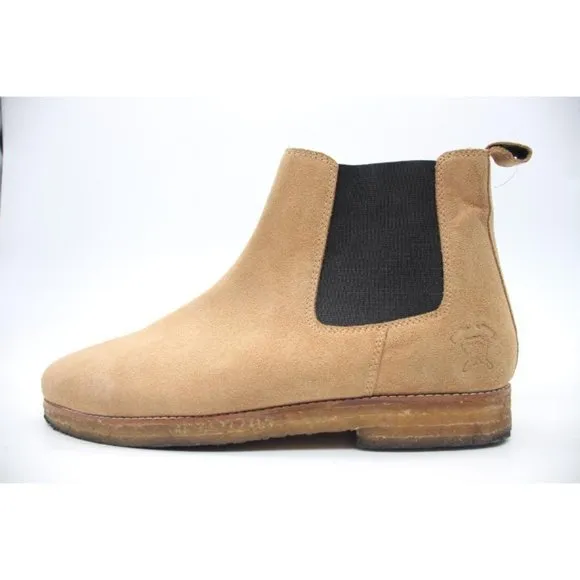 Hound and Hammer Men's Size 11 Chelsea Beige Suede Boots Shoes Rubber Sole