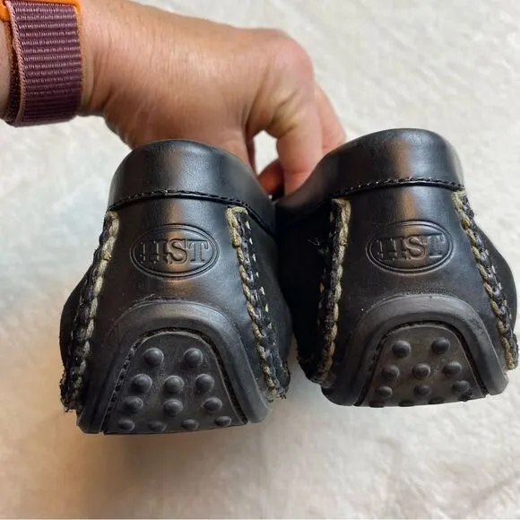 H.S. Trask &amp; Co Black Suede and Leather Vibram Driving Shoes Size 10M