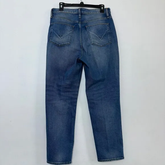 Hudson Zoeey Straight Crop Jeans High Rise Medium Wash Denim Size 32