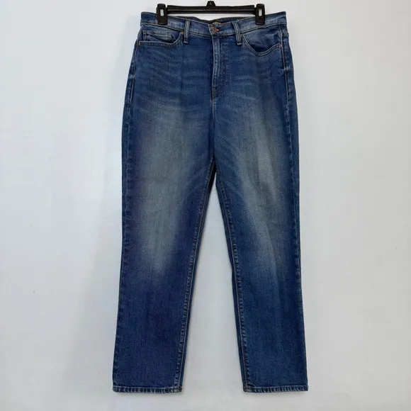Hudson Zoeey Straight Crop Jeans High Rise Medium Wash Denim Size 32
