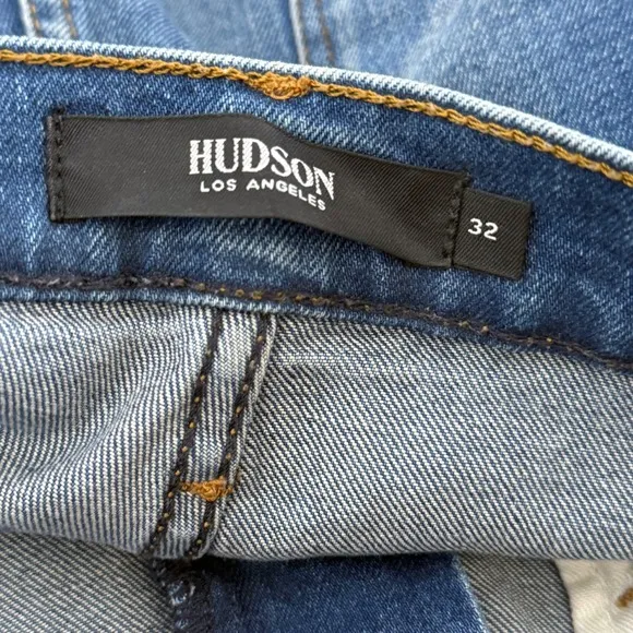 Hudson Zoeey Straight Crop Jeans High Rise Medium Wash Denim Size 32