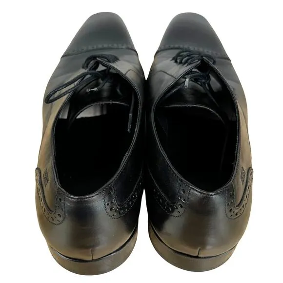 Hugo Boss Men's Leather Metost Black Lace Up Dress Shoes Size 12 New Without Box