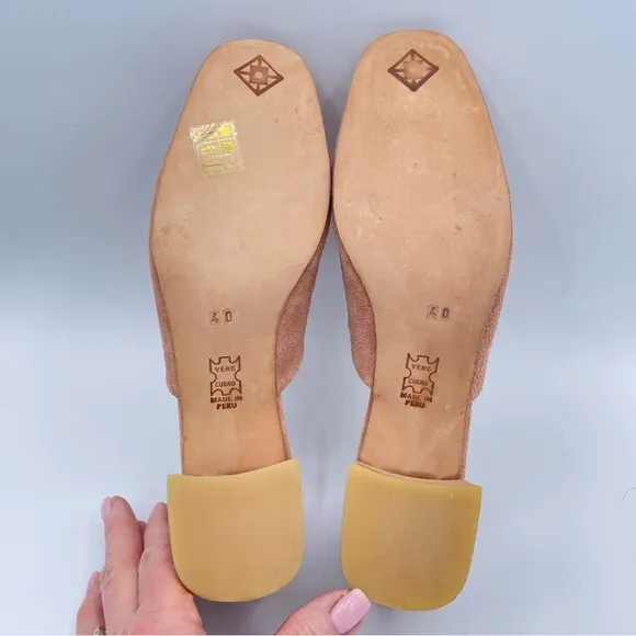 Huma Blanco Suede Heeled Mules 40 Rose/Pink