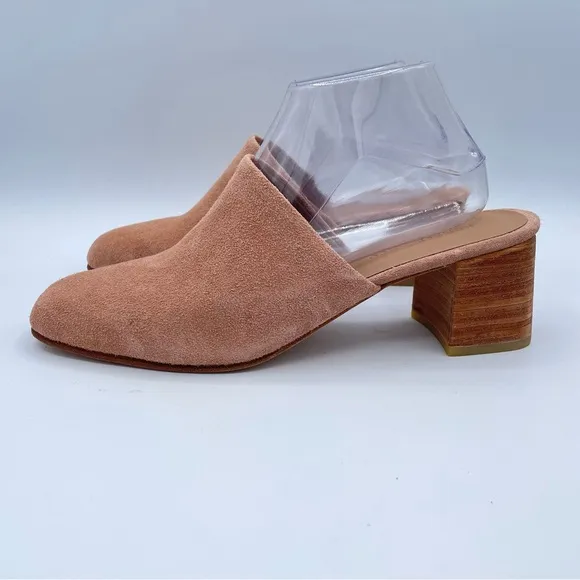 Huma Blanco Suede Heeled Mules 40 Rose/Pink