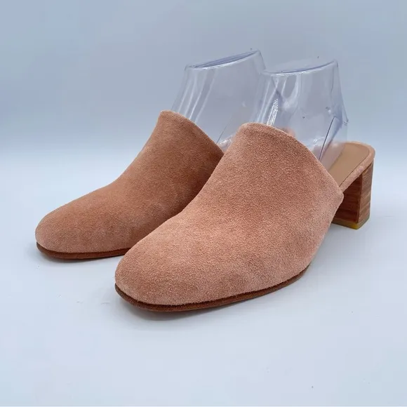 Huma Blanco Suede Heeled Mules 40 Rose/Pink