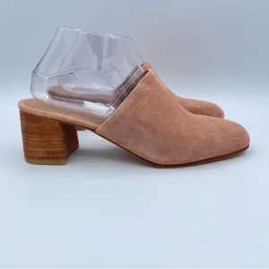 Huma Blanco Suede Heeled Mules 40 Rose/Pink