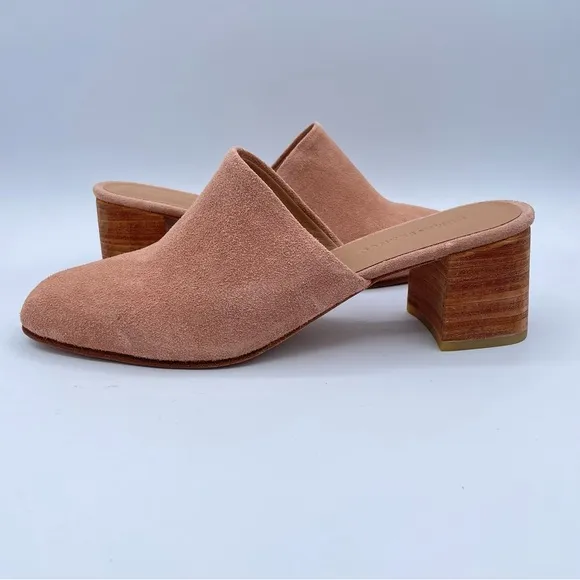 Huma Blanco Suede Heeled Mules 40 Rose/Pink