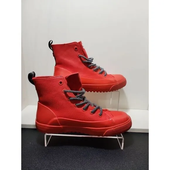Hunter Black Red Dipped Canvas Sneakers Unisex US Size M6/W8