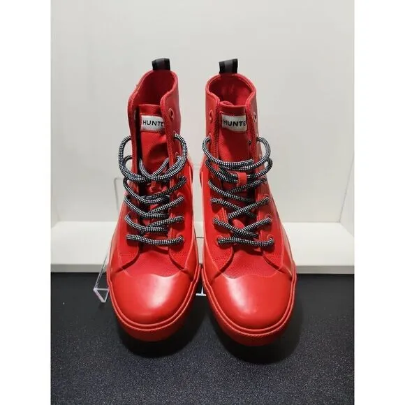 Hunter Black Red Dipped Canvas Sneakers Unisex US Size M6/W8