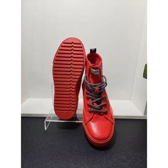 Hunter Black Red Dipped Canvas Sneakers Unisex US Size M6/W8