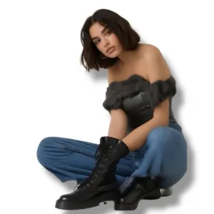 HUNTER BOOT Australian Shearling Lined Lace Up Rubber 10F 9M WFS-WFS-1010RLT