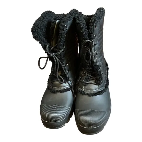HUNTER BOOT Australian Shearling Lined Lace Up Rubber 10F 9M WFS-WFS-1010RLT