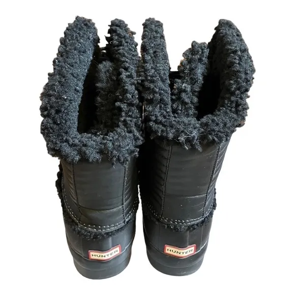 HUNTER BOOT Australian Shearling Lined Lace Up Rubber 10F 9M WFS-WFS-1010RLT