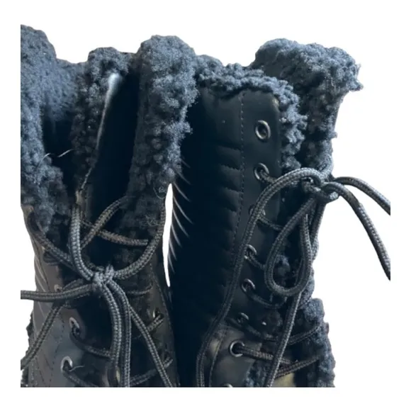 HUNTER BOOT Australian Shearling Lined Lace Up Rubber 10F 9M WFS-WFS-1010RLT
