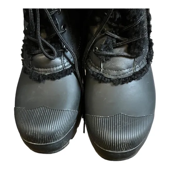 HUNTER BOOT Australian Shearling Lined Lace Up Rubber 10F 9M WFS-WFS-1010RLT