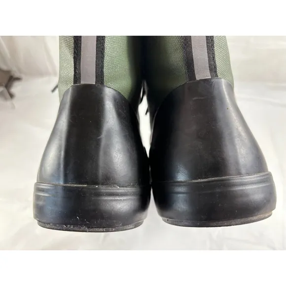 Hunter Boots Green Canvas Black Rubber Mens size 12