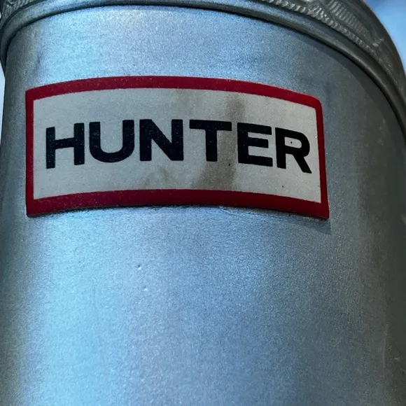 Hunter boots original metallic silver tall rain boots for women