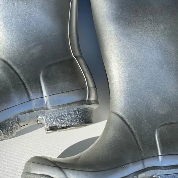 Hunter boots original metallic silver tall rain boots for women