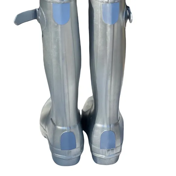 Hunter boots original metallic silver tall rain boots for women