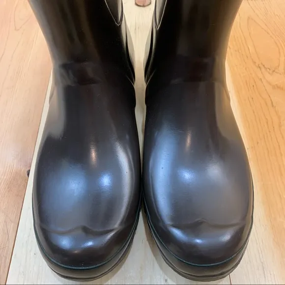 Hunter Festival Wellington tall brown rubber rain boots size 7