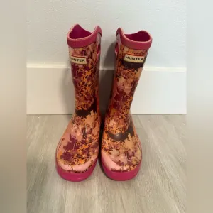 Hunter For Target Girls Hot Pink Speckled Rubber Rain Boots SIZE 1