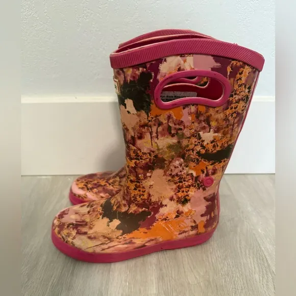 Hunter For Target Girls Hot Pink Speckled Rubber Rain Boots SIZE 1