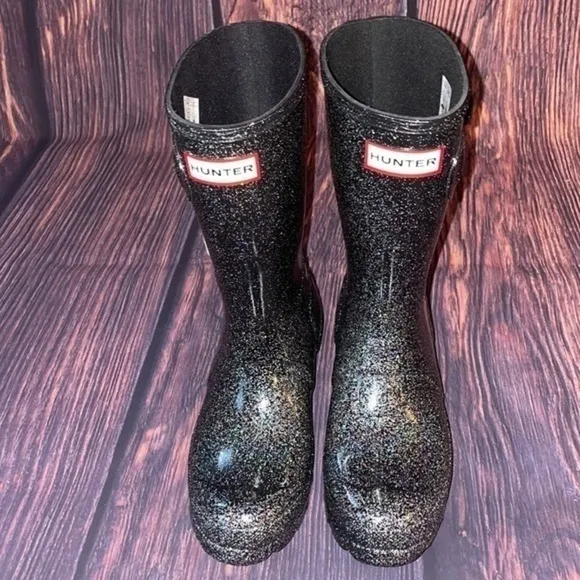 Hunter Glitter Starcloud Womens Rubber Rain Boots