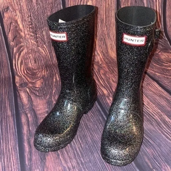 Hunter Glitter Starcloud Womens Rubber Rain Boots