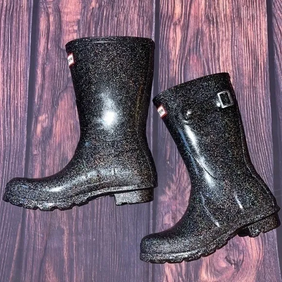 Hunter Glitter Starcloud Womens Rubber Rain Boots