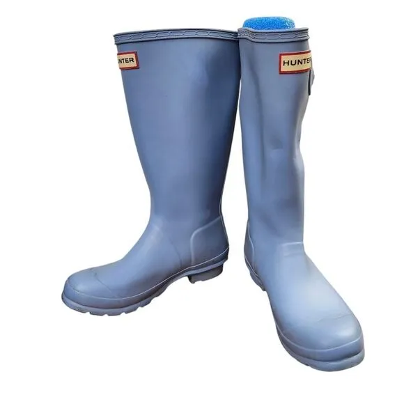 Hunter Kids Orginal unisex light blue rubber rain boots 6G 5B