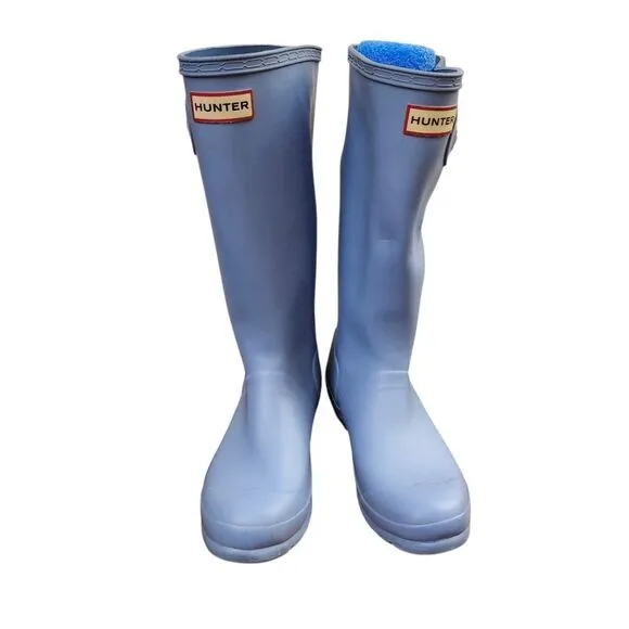 Hunter Kids Orginal unisex light blue rubber rain boots 6G 5B