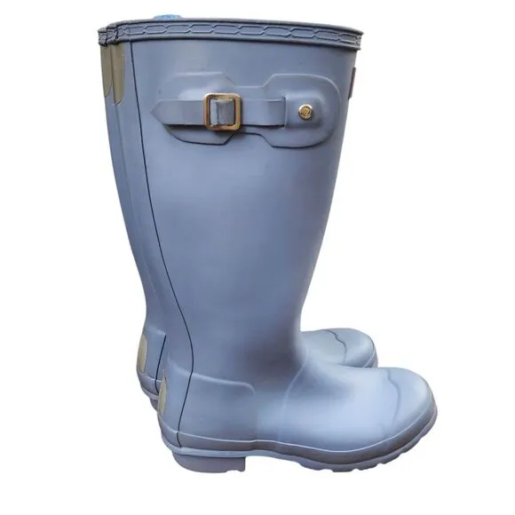 Hunter Kids Orginal unisex light blue rubber rain boots 6G 5B