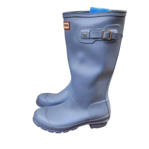 Hunter Kids Orginal unisex light blue rubber rain boots 6G 5B