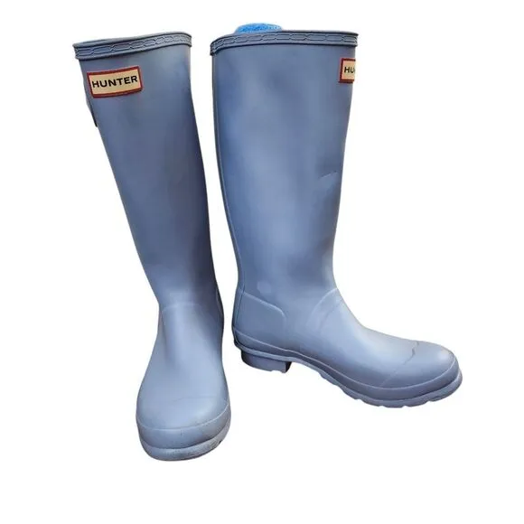 Hunter Kids Orginal unisex light blue rubber rain boots 6G 5B