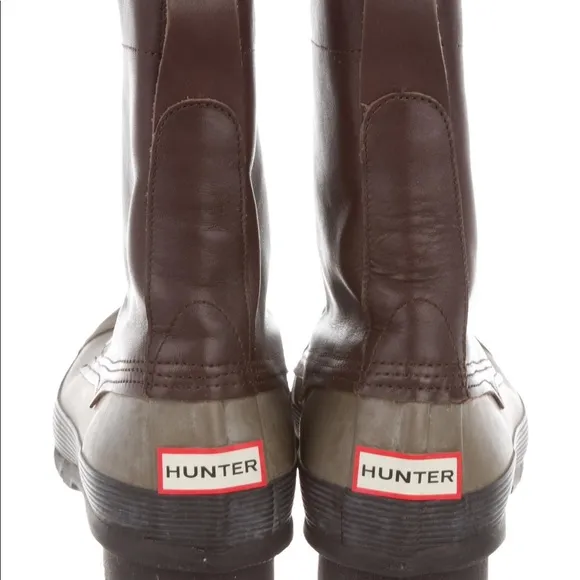 Hunter leather and rubber boots size 11