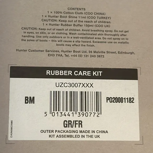 HUNTER Orig. Gray Back Adj. Waterproof Tall Boots (New) &amp; HUNTER Rubber Care Kit