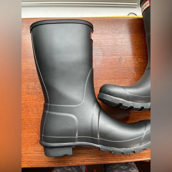 Hunter Original Black Matte Adjustable Rain Rubber Waterproof Boots New Womens 8