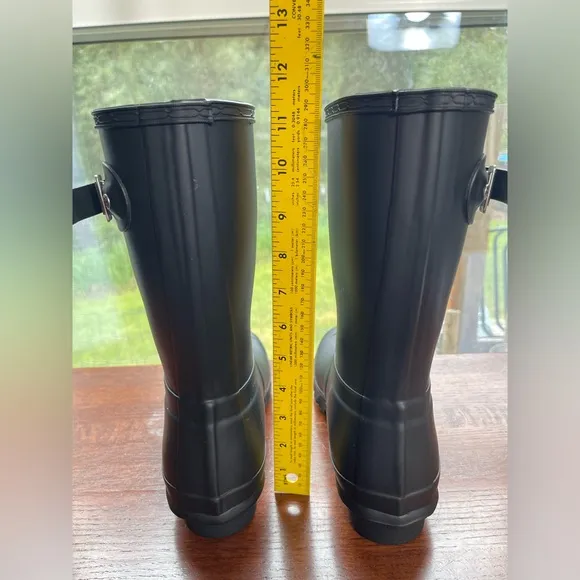 Hunter Original Black Matte Adjustable Rain Rubber Waterproof Boots New Womens 8