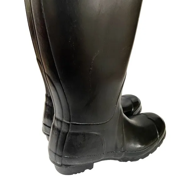 Hunter Original Gloss W23616 Rubber Boots Size Female 6 in Black