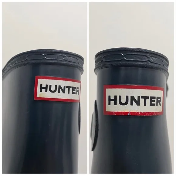 Hunter Original Tall Gloss Rubber Boots Womens 6 Blue Green Dark Teal *No Box*