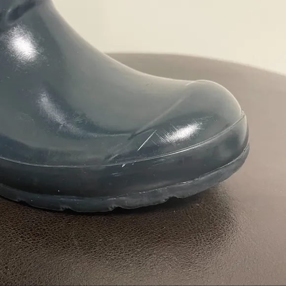 Hunter Original Tall Gloss Rubber Boots Womens 6 Blue Green Dark Teal *No Box*