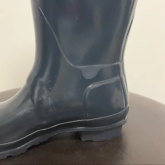 Hunter Original Tall Gloss Rubber Boots Womens 6 Blue Green Dark Teal *No Box*