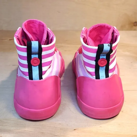 Hunter Pink Rubber/Canvas Kids Ankle Rainboots
