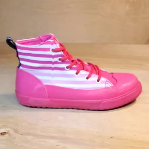 Hunter Pink Rubber/Canvas Kids Ankle Rainboots