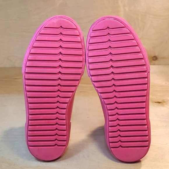 Hunter Pink Rubber/Canvas Kids Ankle Rainboots