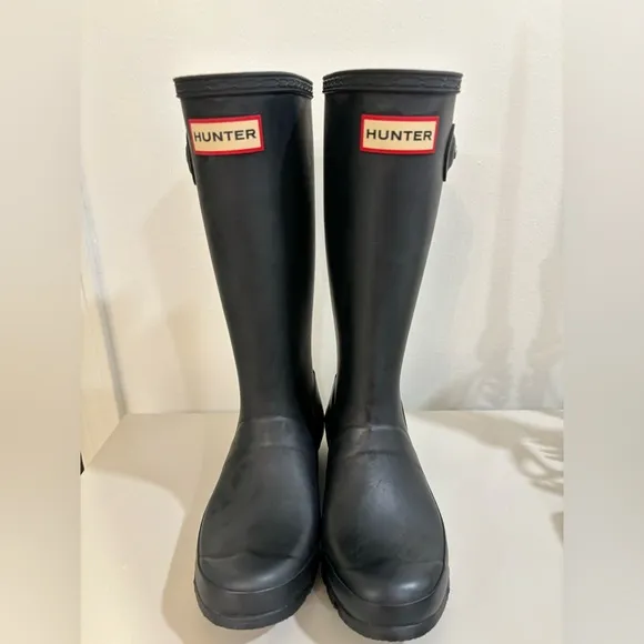 Hunter Rain Boots Kids Classic Original Tall Big Kid Size 3G/2B Matte Black