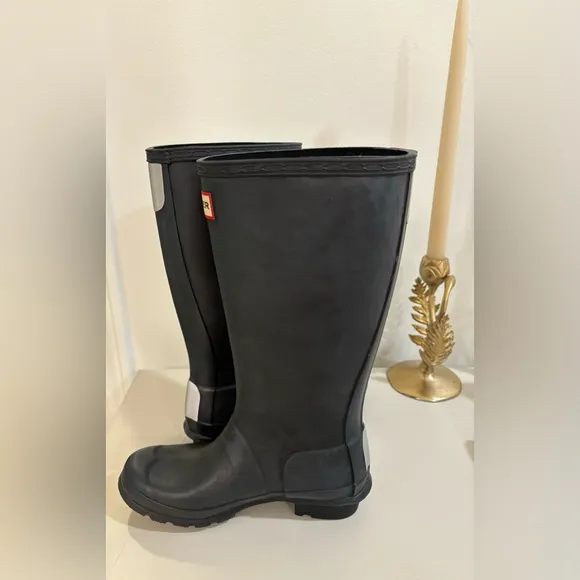 Hunter Rain Boots Kids Classic Original Tall Big Kid Size 3G/2B Matte Black