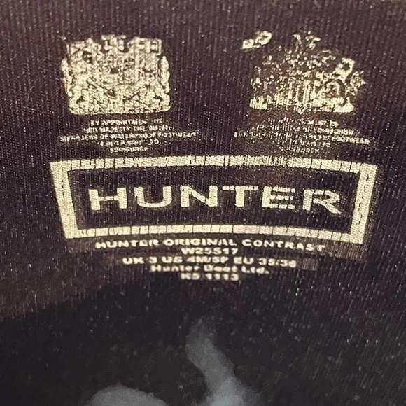 Hunter Women's Black Original Contrast Knee High Rain Boots Size US 5